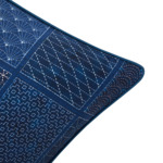 Kenzo - Taie d'oreiller en satin bleu, K Sashiko