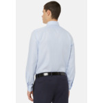 Chemise À Rayures Bleu Clair En Sergé De Coton Regular