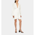 Robe Courte Blanche Jacquard Baroque Femme
