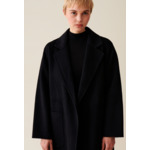Manteau long ceinturé noir