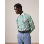 Chemise semi-ajustée rayée verte