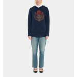 Pull À Capuche Bleu Marine Femme