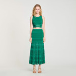 Jupe longue en maille fantaisie