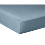 DRAP HOUSSE | Pure White Percale Lavée - Blue