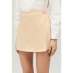 Jupe short portefeuille beige