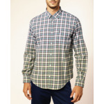 Chemise Manches Longues À  Carreaux Tissés En Dégradé