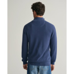 Pull à demi-zip en coton piqué