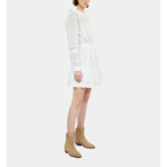 Robe Courte Blanche En Broderie Anglaise Femme