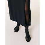 Mule en textile avec fleur satinée