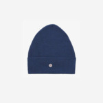 Bonnet uni en coton et laine bleu océan