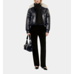 Doudoune Effet Cuir Noire Femme