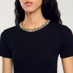 T-shirt à galon strassé