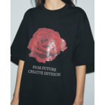 T-shirt Col Rond Manches Courtes Rose