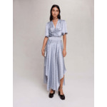 Robe longue asymétrique satinée