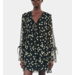 Robe Courte Avec Imprimé Fleuri En Soie Femme