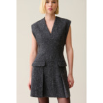 Robe grise cintrée tailleur tweed