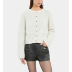 Cardigan En Alpaga Et Laine Écru Femme