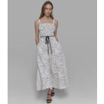 SLEEVELESS A-LINE SCRIPT DRESS