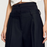 Pantalon rayé à double ceinture