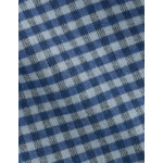 Chemise gaspard col américain en flanelle de coton à carreaux bleu