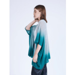 Cape dégradée en cachemire Molly ACIER / EMERAUDE