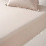 TDM - Drap housse en percale de coton ecru, Percale Unie 80 Fils