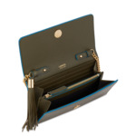 Premier Flirt De Lancel - Portefeuille Chaine - Kaki Fonce