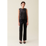 Top noir sequins brodés dos ouvert