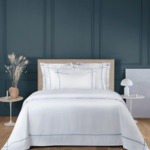 Yves Delorme - Drap plat en percale de coton marron, Athéna