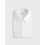 Chemise col majestueux poignets mousquetaires gorge cachée en pinpoint uni 170/2 blanc
