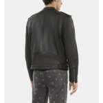 Blouson Biker En Cuir Noir Homme