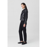 Veste cuir lisse cintrée