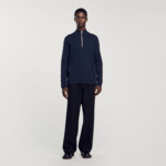 Pull en laine à col zippé