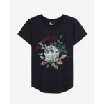 T-Shirt Manches Courtes Avec Print Skull And Flowers Femme