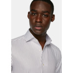 Chemise Rayée En Coton Dobby Regular Fit