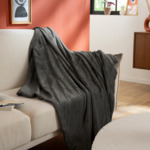 Plaid polaire extra doux coloris Gris Anthracite