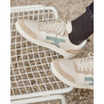 Baskets basses écrues & bleu clair