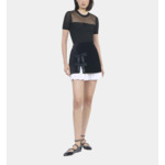 Pull En Maille Ajourée Noir Femme