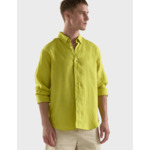 Chemise Gaspard en lin jaune anis