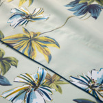 Yves Delorme - Drap plat en satin de coton vert, Tropical