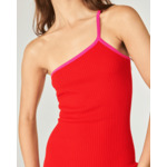 Robe Courte Asymétrique Bicolore