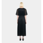Robe Longue En Jersey Métallisé Noir Femme