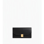 Grand portefeuille Rose en cuir lisse