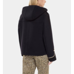 Caban Court À Capuche Bleu Marine Femme