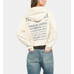 Sweatshirt À Capuche Écru Femme