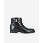 Bottines Avec Boucle En Cuir Noir