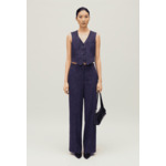 Gilet costume carreaux marine