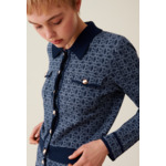 Cardigan monogramme CP col chemise