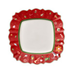Toy’s Delight assiette plate carrée, rouge/multicolore, 28 x 28 cm