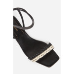 Sandales À Talon Tressées En Cuir D'Agneau